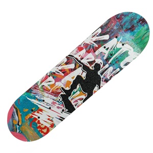 Skate Board din Aluminiu Model Graffiti Figura Neagra 71x20cm