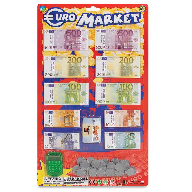 Set de Joaca cu Bancnote si Monezi de Euro cu Calculator