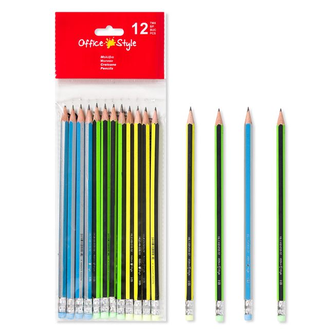 Creioane HB cu Radiera - 12buc