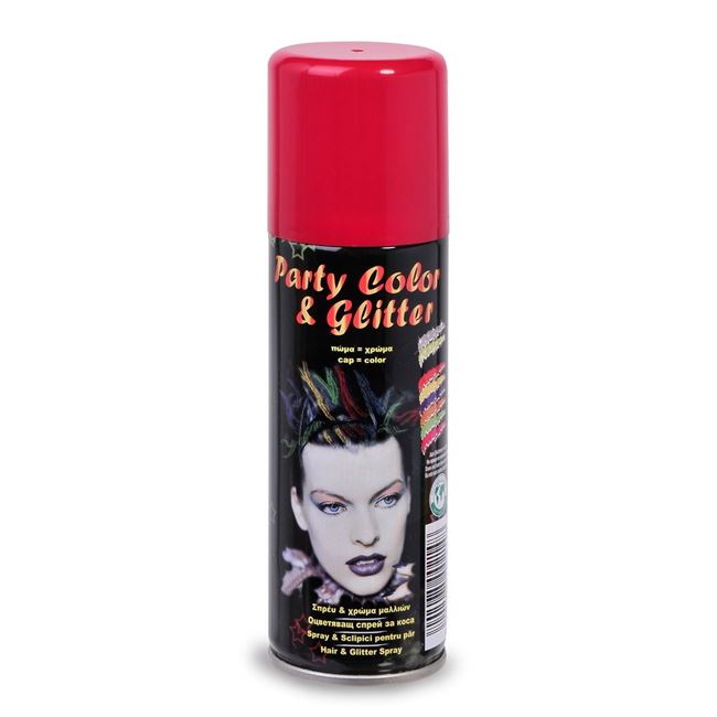 Spray pentru Par Rosu cu Glitter pentru Halloween - 125ml