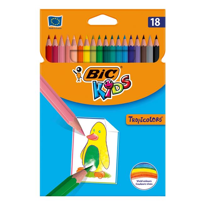 Creioane Colorate Subtiri BIC - 18buc