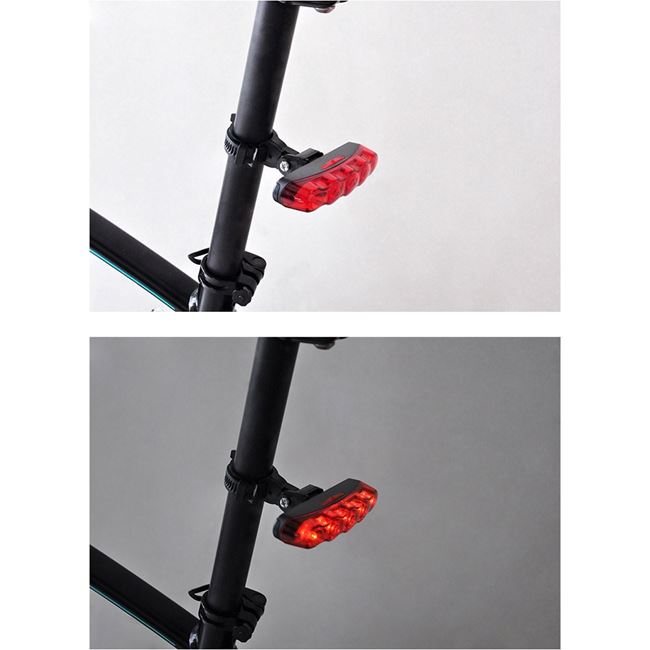 Lumina de Siguranta pentru Bicicleta cu 5 becuri LED Rosii si 3 Functii